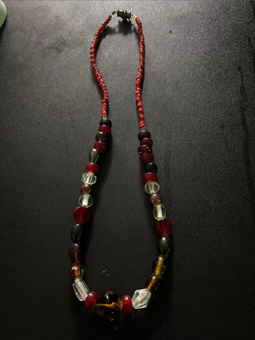 Handmade Red Multi-Bead Necklace